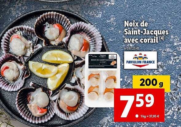 noix de saint-jacques avec corail