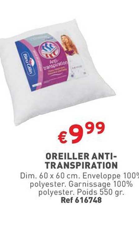 oreiller anti-transpiration