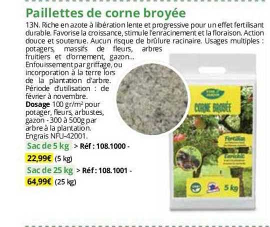 paillettes de corne broyée