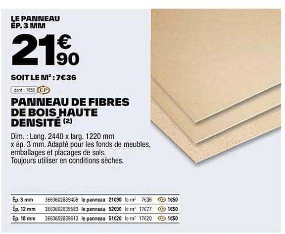 Panneau De Fibres De Bois Haute Densité