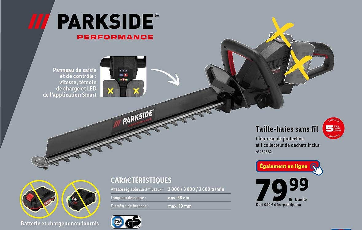 parkside  taille-haies sans fil