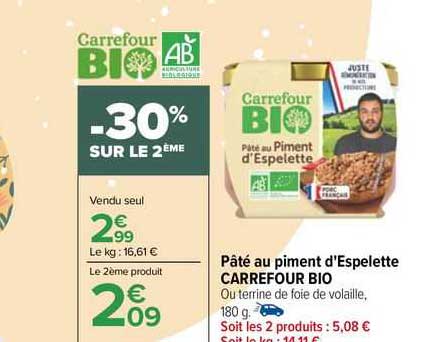 Pâté Au Piment D'espelette Carrefour Bio