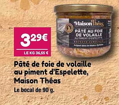 pâté de foie de volaille au piment d'espelette, maison théas