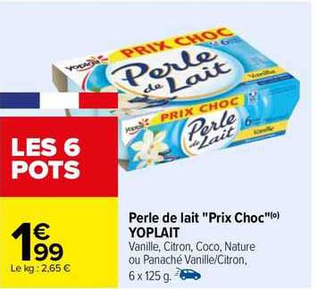 perle de lait "prix choc" yoplait