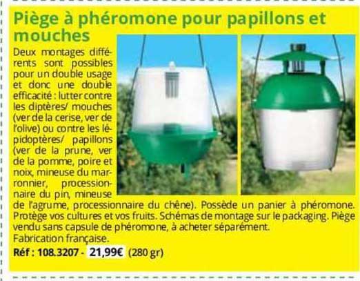 piège à phéromone pour papillons et mouches
