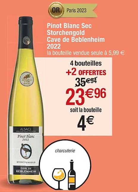 pinot blanc sec storchengold cave de beblenheim 2022