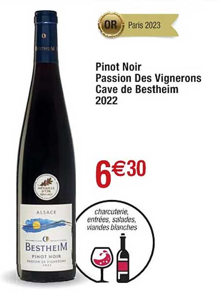 pinot noir passion des vignerons cave de bestheim 2022