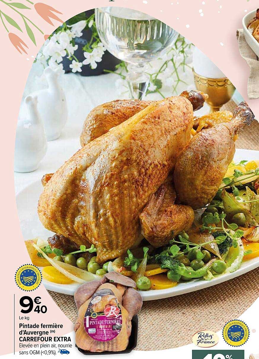 Pintade Fermière D'auvergne Carrefour Extra