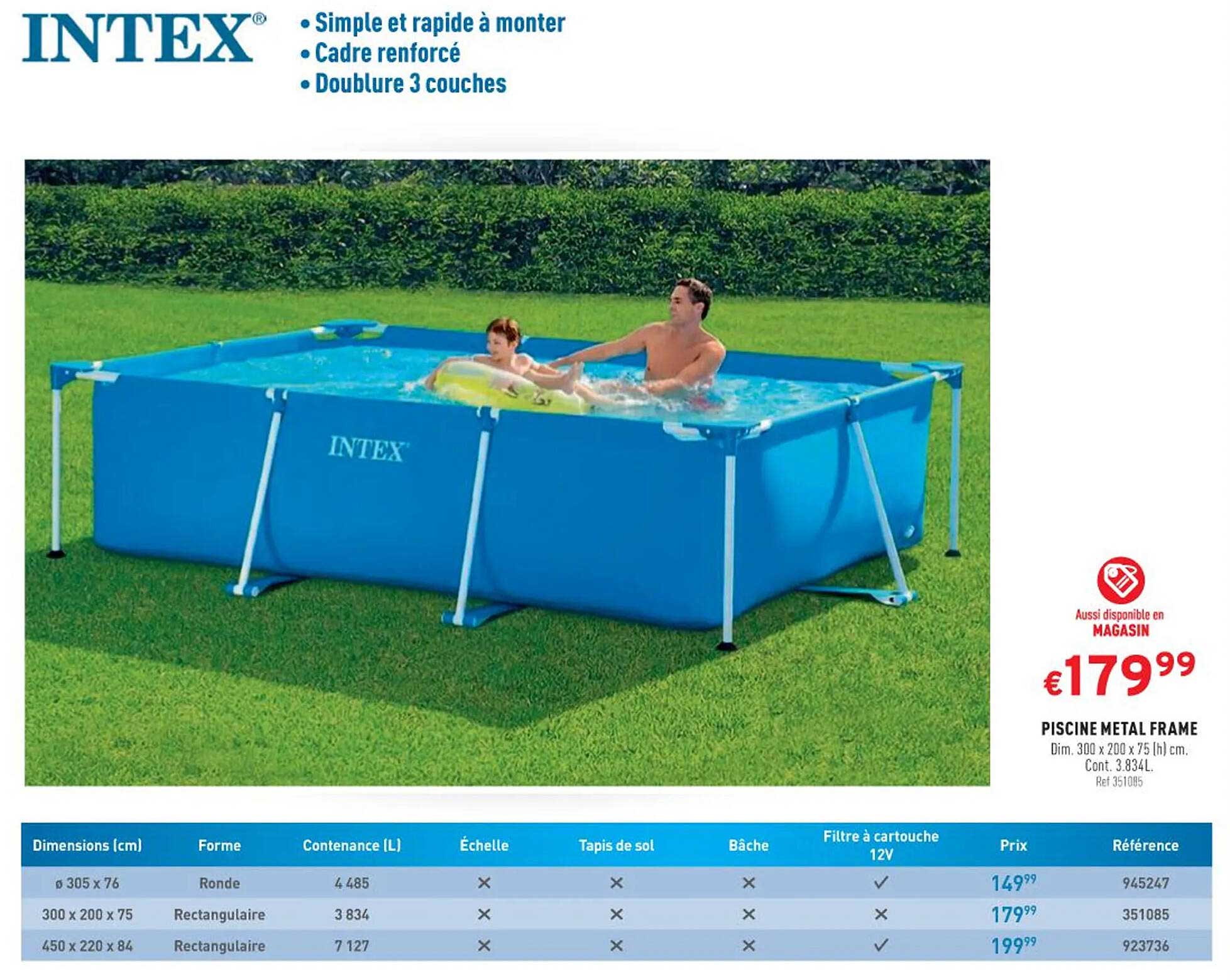 piscine métal frame intex
