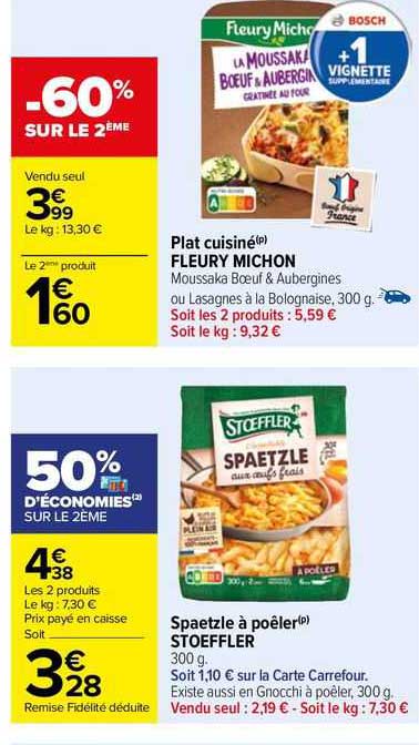 plat cuisiné fleury michon, spaetzle à poêler stoeffler