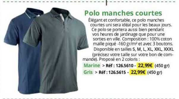 polo manches courtes