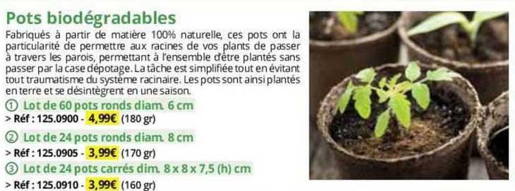pots biodégradables