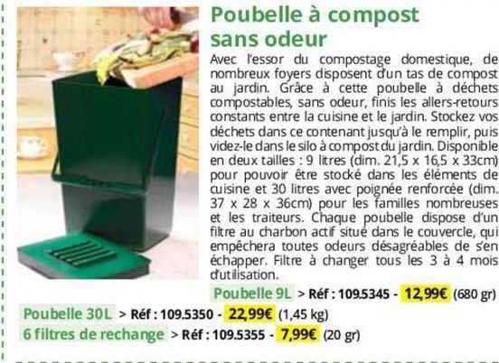 poubelle à compost sans odeur