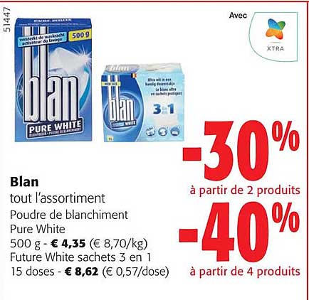 poudre de blanchiment pure white, future white sachets 3 en 1 blan