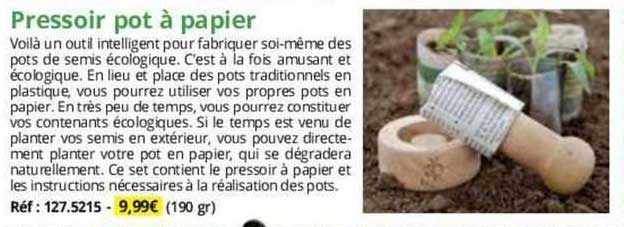pressoir pot à papier