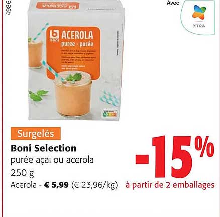 purée açai ou acerola boni selection