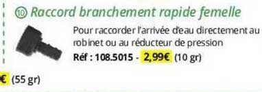 raccord branchement rapide femelle