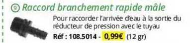 raccord branchement rapide mâle