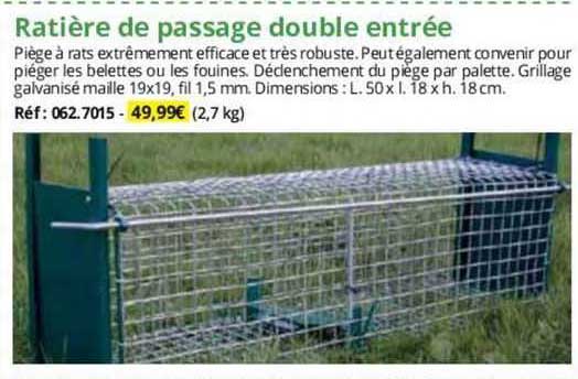 ratière de passage double entrée