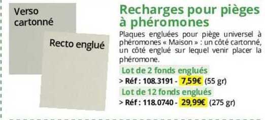 recharges pour pièges à phéromones