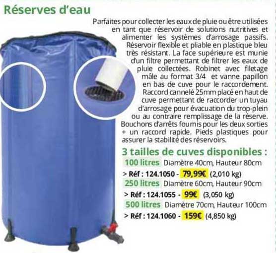 réserves d'eau