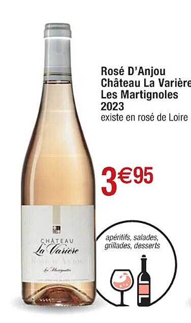 rosé d'anjou château la varière les martignoles 2023