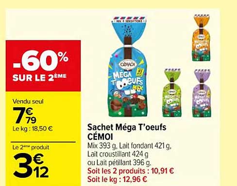 Sachet Méga T'œufs Cémoi