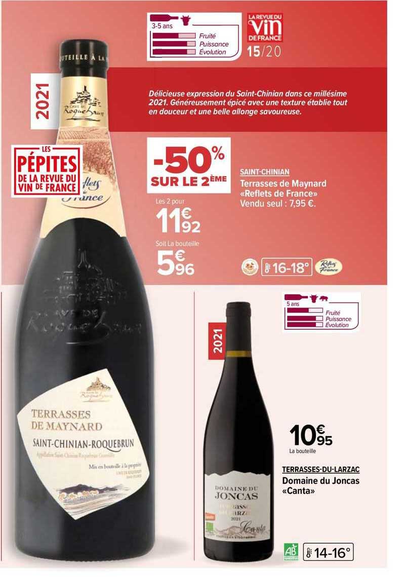 saint-chinian terrasses de maynard «reflets de france», terrasse-du-larzac domaine du joncas «canta»