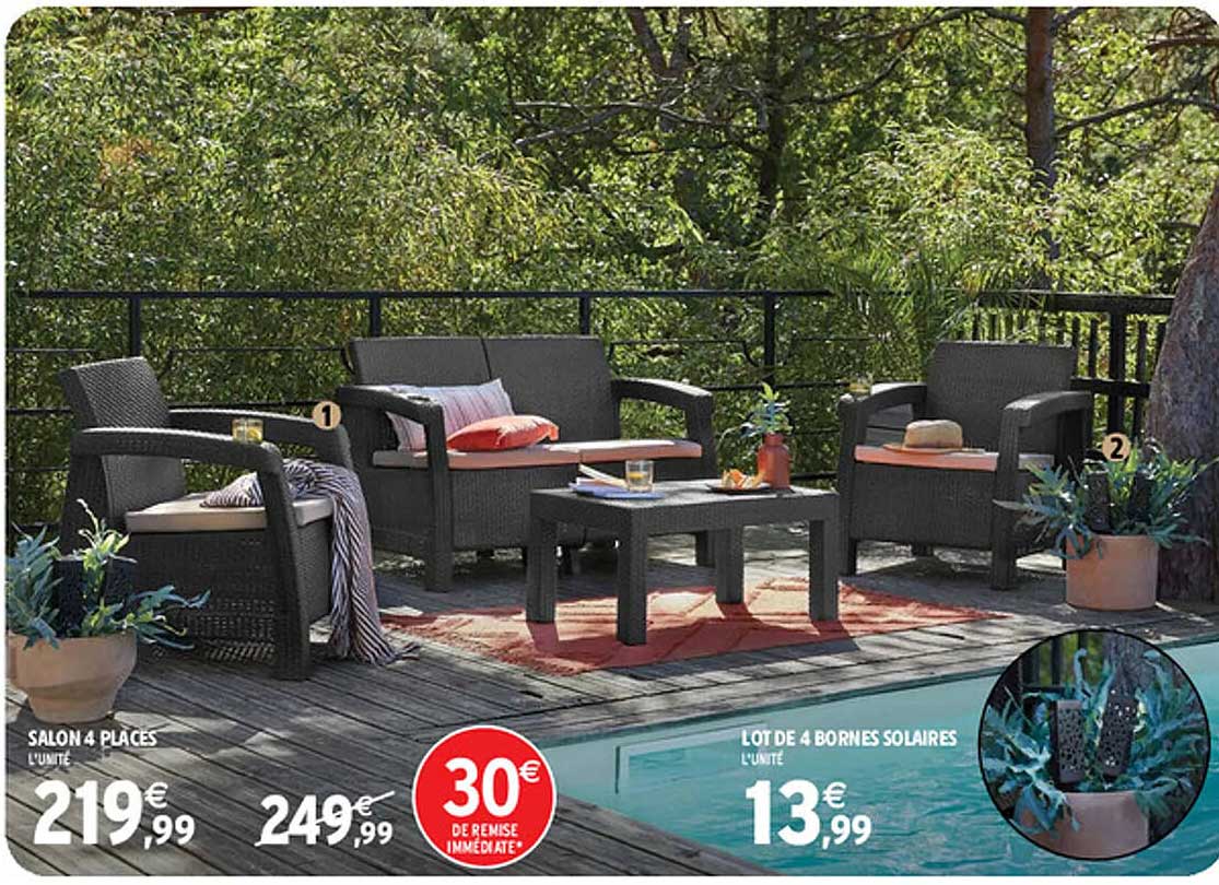 Salon 4 Places, Lot De 4 Bornes Solaires