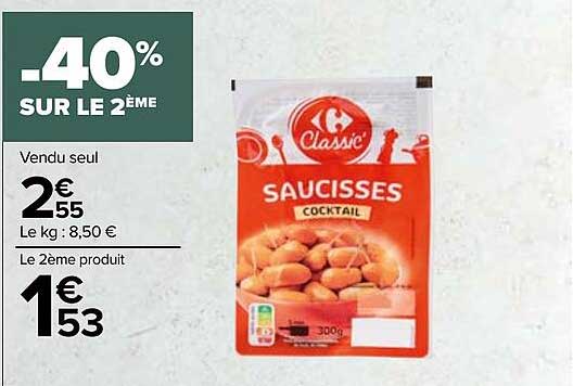 Saucisses Cocktail Carrefour Classic'