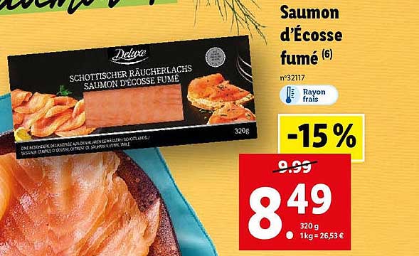 saumon d'écosse fumé deluxe