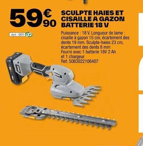 Sculpte Haies Et Cisaille à Gazon Batterie 18 V Titan