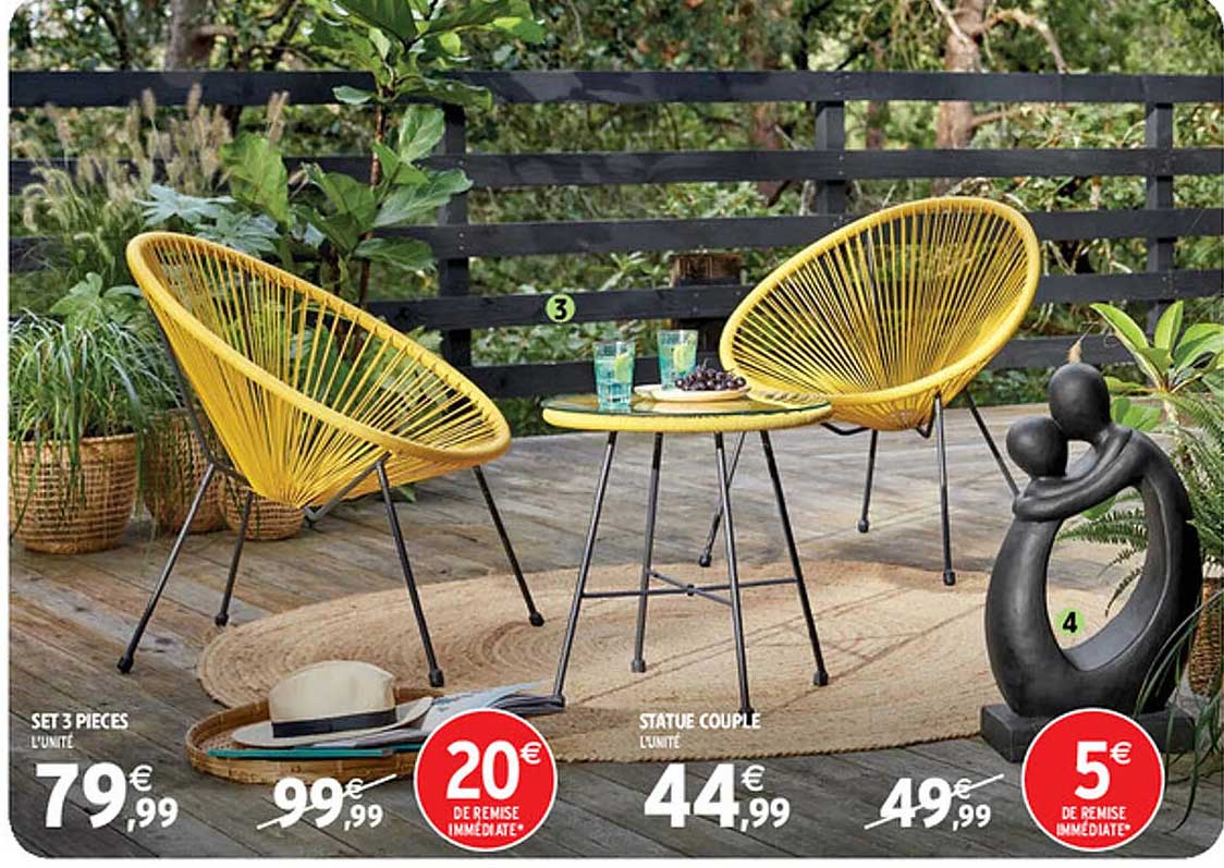 set 3 pièces, statue couple