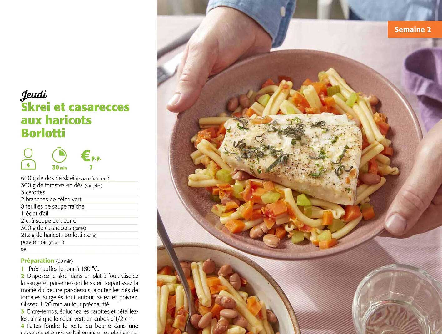 Skrei Et Casarecces Aux Haricots Borlotti