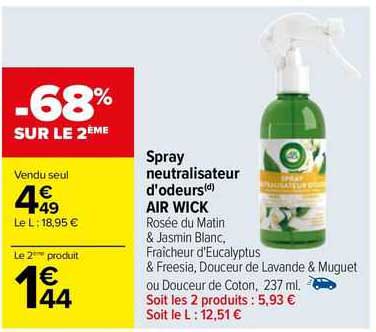 spray neutralisateur d'odeurs air wick