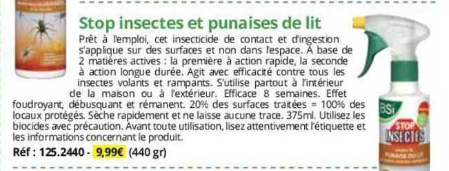 stop insectes et punaises de lit bsi
