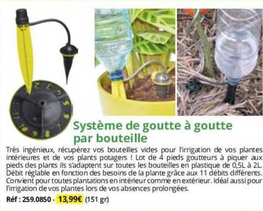 système de goutte à goutte par bouteille