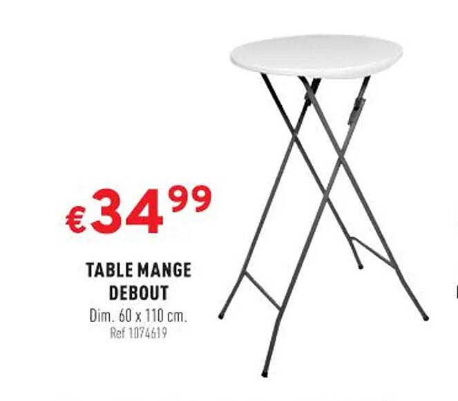 table mangé débout dim 60 x 110 cm