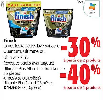 tablettes lave-vaisselle quantum, ultimate ou ultimate plus finish