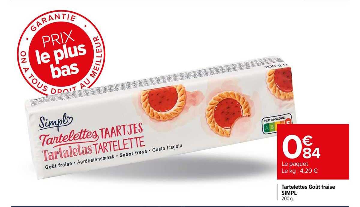Tartelettes Goût Fraise Simpl