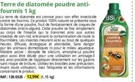 terre de diatomée poudre anti-fourmis