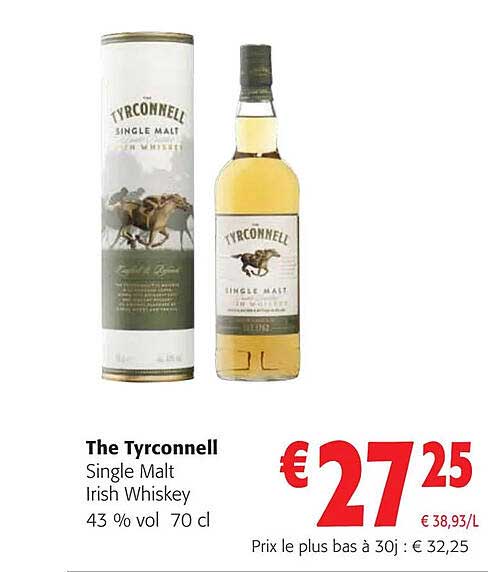 the tyrconnell single malte irish whiskey 43% vol