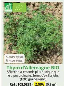 thym d'allemagne bio