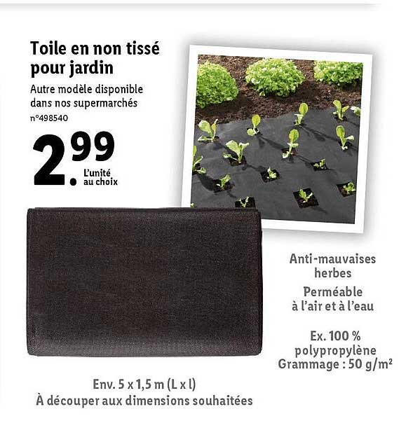 toile en non tissé pour jardin