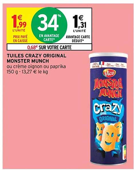 Tuiles Crazy Original Monster Munch