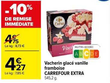 vacherin glacé vanille framboise carrefour extra
