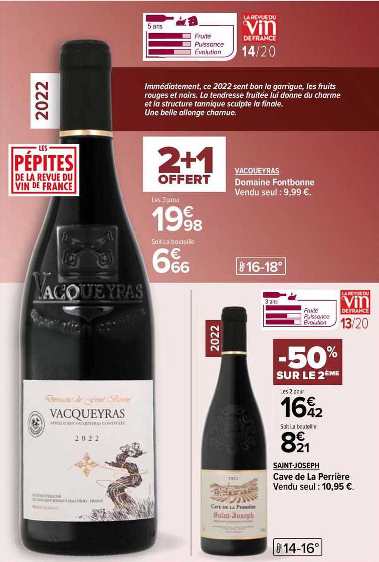 vacqueyras domaine fontbonne, saint-joseph cave de la perrière