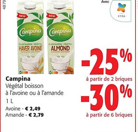 Végétal Boisson à L'avoine Ou à L'amande Campina