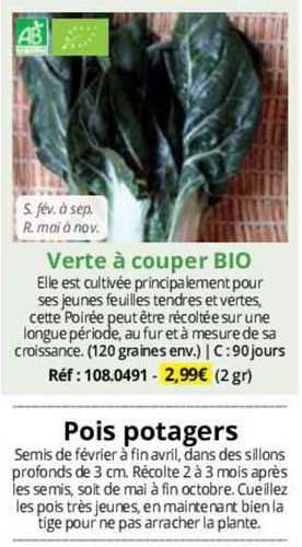 verte à couper bio