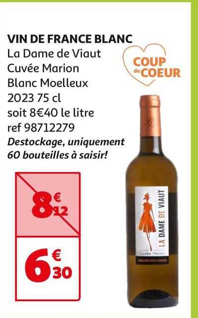 vin de france blanc la dame de viaut cuvée marion blanc moelleux 2023